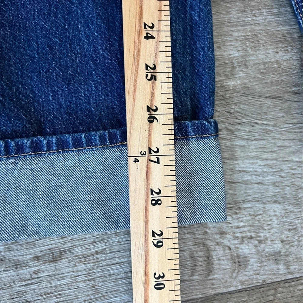 Abercrombie & Fitch The Loose High Rise Jeans Cuffed Dark Wash - Picture 4 of 6